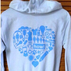 Girl Scouts Gildan Heavy Cotton Fleece Lined Zip-Up Hoodie Themed "HOW" SZ Med